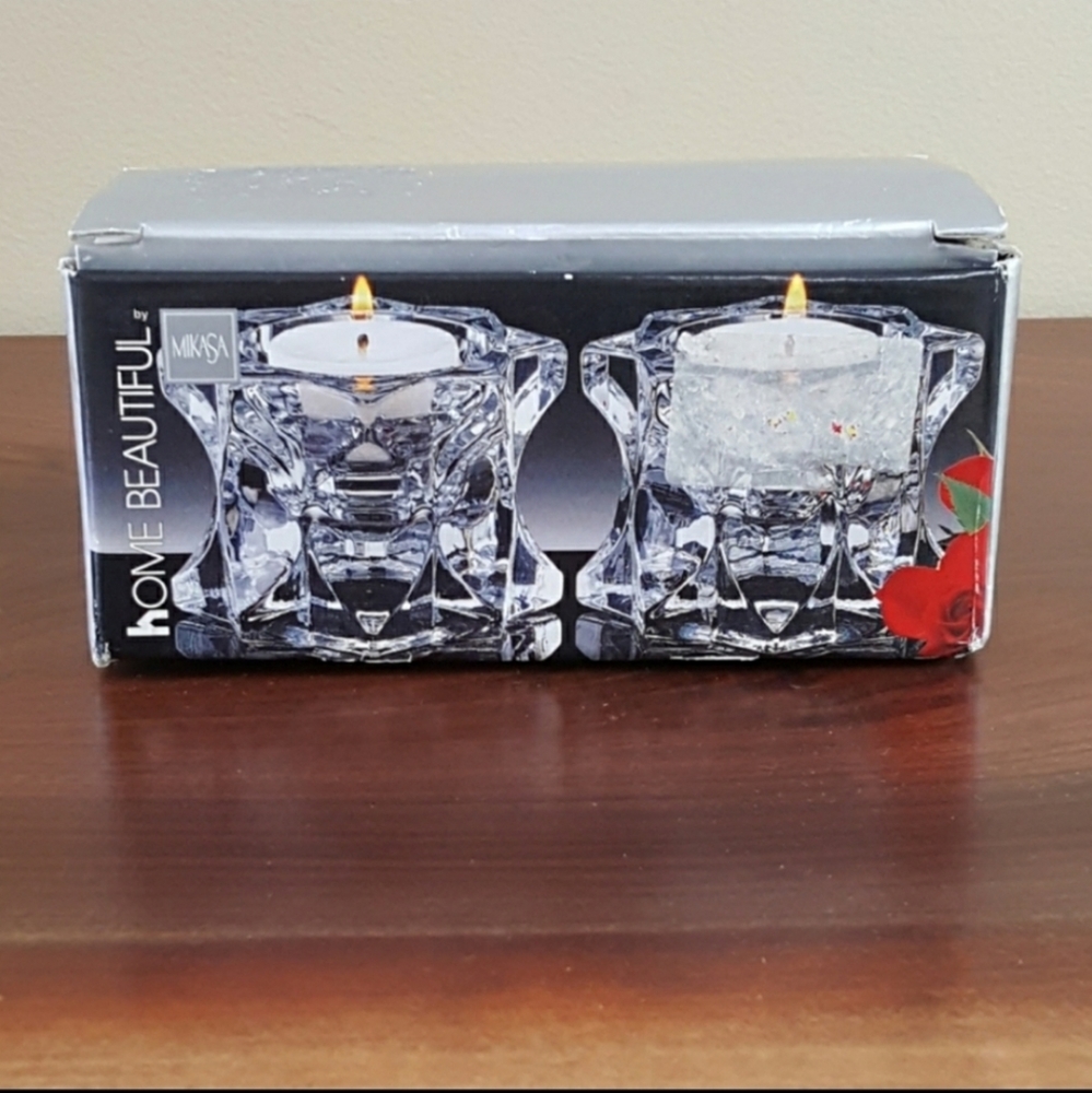 NEW! Mikasa Starburst Sparkling Star Candle Holders